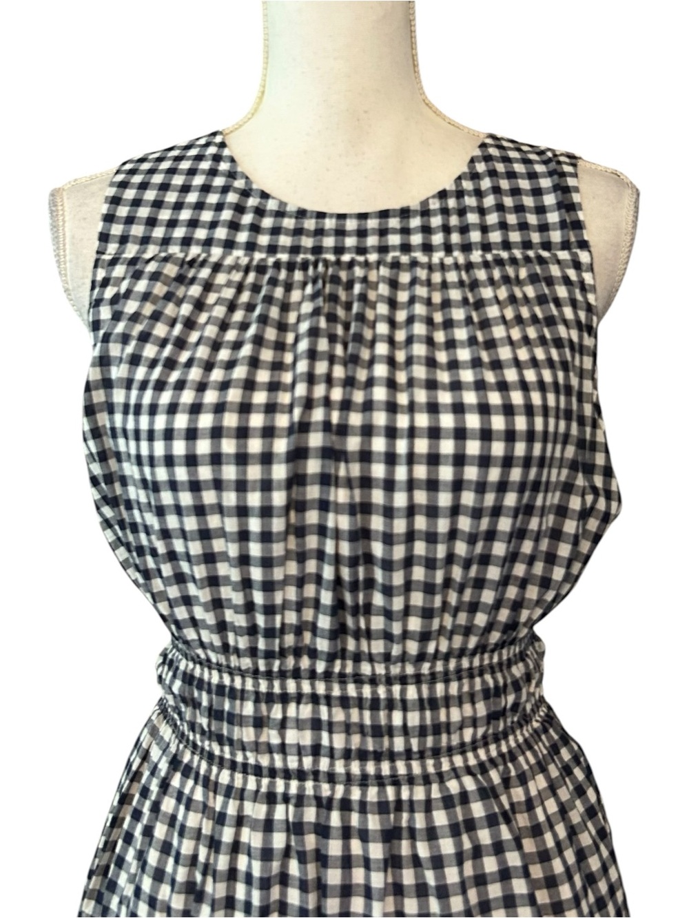 Draper James Navy White Gingham Check Maxi Dress sundress cotton summer SZ M - Picture 3 of 9
